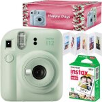 Fujifilm instax mini 12 appareil photo instantan couleur vert menthe avec 10 films cadre accordon et ...