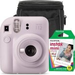 Fujifilm instax mini 12 ensemble appareil photo couleur violet lila avec 10 films et tui