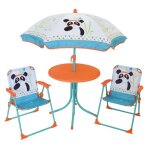Fun house 713095 indian panda salon de jardin avec une table 2 chaises pliables et un parasol pour enfant ...