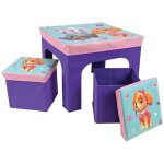 Fun house pat patrouille fille ensemble table avec 2 tabourets de rangement pliables pour enfant