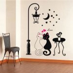 Funmoon d�cor de salle de couples mignons chats cartoon wall sticker enfants enfants