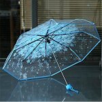 Funmoon parapluie hommes et femmes multicolore transparent clair cerisier fleur champignon apollo sakura ...