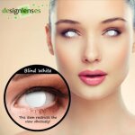 Funy couleur folle blanche aveugle lentilles de contact pour cosplay halloween