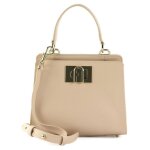 Furla sac � main beige en cuir pour femme - 1927 mini top handle bag xs ballerina i 191616