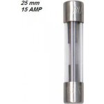 Fusible verre type cartouche 15 ampères 15a 25mm x 6mm pour moto scooter auto Fusible verre type cartouche 15 ampères 15a 25mm x 6mm pour moto scooter auto
