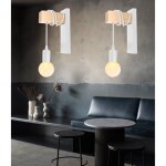Fusion lot de 2 applique murale intérieur moderne bois lampe en fer blanc Fusion lot de 2 applique murale intérieur moderne bois lampe en fer blanc