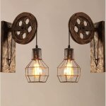 Fusion 2pcs applique murale en fer bronze style vintage éclairage de mur poulie industriel lampe intérieur ... Fusion 2pcs applique murale en fer bronze style vintage éclairage de mur poulie industriel lampe intérieur ...