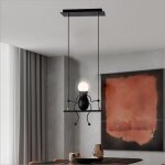 Fusion suspension luminaire vintage lustre plafonnier humanode en fer forg noir industriel