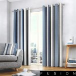Rideaux whitworth rayure - fusion - 100% coton - 168cm x 229cm - bleu Rideaux whitworth rayure - fusion - 100% coton - 168cm x 229cm - bleu