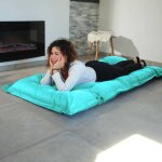Futon xxl - matelas de sol 195x100cm - bleu caraibes