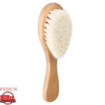 Fydun brosse b�b� en poils de ch�vre naturels avec manche en bois - d�tangle stimule relax