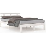 Cadre de lit - fydun - a814725 - bois massif - 120x190 cm - blanc - 2 places Cadre de lit - fydun - a814725 - bois massif - 120x190 cm - blanc - 2 places