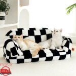 Fydun canap� pour chat canap� - lit pour chat grand espace doux amovible pour animalerie corbeille si�ge ...