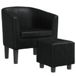 Fauteuil cabriolet - fydun - ve017 - similicuir noir - repose - pied inclus - design contemporain