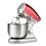 G3 ferrari pastaio deluxe robot mixer 52 l rotatif batteur ptrisseur mlange rouge argent acier inoxydable ...