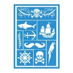 Gabarit de maquillage - enfant - pirate - 14x20 cm - multicolore - plastique