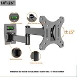 Gabrielle support mural tv 10 - 26 pouces base pivotante � mouvement complet avec inclinaison et bras ...