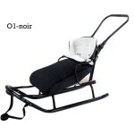 Gagadumi nouvelle luge en m�tal avec dossier barre de pouss�e et chanceli�re d?hiver oslo o1