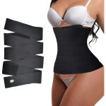 Gaine ventre plat - ceinture de sudation femme - taille rglable extensible - noir - fitness