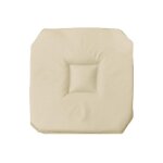 Galette de chaise 36 x 36 x 35 cm polyester uni beige - 4 rabats garnissage moelleux
