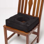 Galette de chaise anti escarre en su�dine noir - homescapes - 40x40x10cm - ergonomique et confortable ...