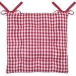 Galette de chaise double face � 9 points en polycoton rouge 40x40 cm