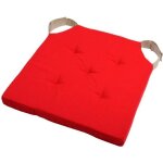 Galette de chaise - duo - rouge - 38x38 cm - 100% coton - epaisseur 4 cm