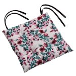 Galette de chaise - fleurs mazako - 38 x 38 cm - matelassée - coton - intérieur Galette de chaise - fleurs mazako - 38 x 38 cm - matelassée - coton - intérieur