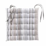 Galette de chaise matelass�e - douceur dinterieur - 40x40 cm - rayures grises - coton recycl� - int�rieur ...