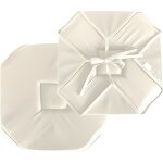 Galette de chaise  rabats et nouettes ecru 40x40 cm
