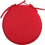 Galette de chaise ronde - nelson - rouge griotte - 37 cm - 100% polyester - intrieur