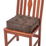Galette de chaise coussin rehausseur en su�dine chocolat 40 x 40 x 10 cm