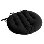 Galette pique ronde panama noir 38x38cm