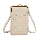Sac bandouli�re femme gallantry - petit sac tout - en - un pour t�l�phone et portefeuille - beige