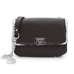 Sac rectangulaire pu cuir port� epaule en cha�ne rigide - noir - gallantry