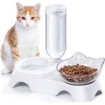 Gamelles pour chat abreuvoir et alimentateur automatique pour chats 2 en 1 distributeur dalimentation ...