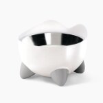 Gamelle pour chat - catit - pixi - 200ml - sur�lev�e - bols en acier inoxydable amovibles - blanc