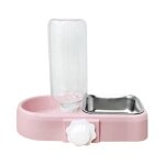 Gamelles pour chat - distributeur automatique - double bol à boire - anti fuite - plastique - rose Gamelles pour chat - distributeur automatique - double bol à boire - anti fuite - plastique - rose
