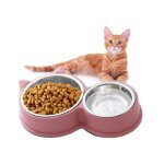 Gamelle pour chat gamelle double pour chat ensemble de gamelles pour chat en acier inoxydable gamelle ...