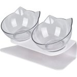 Gamelle chatno1429doublebol pour chat de compagnie bols transparents  double usage support surlev ...