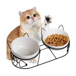 Gamelle surleve pour chat - cramique - inclinaison 15 - facile  nettoyer - design moderne