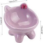 Gamelle chat sur�lev�e violette n?ud papillon design oreilles 13 cm 2?5 kg