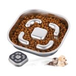 Gamelle pour chien - inox - anti glouton - 23x23x4cm - 350ml / 1100ml - pour chiens de toutes tailles ...
