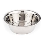 Gamelle pour chien en inox - dcor pattes relief - 13 cm - 04 litre