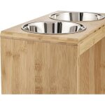 Gamelle sur�lev�e pour chien et chat wood chien porte gamelle 2 acier inox bols keluodae