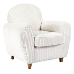 Gandy - fauteuil club tissu velours c�tel� beige