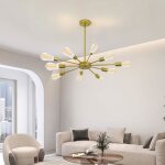 Ganeed lustre encastr lustre d?or moderne 10 lumires e27 base luminaire suspendu industriel pour chambre ...