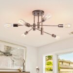 Ganeed moderne lustre spoutnik plafonnier semi - encastr vintage  6 lumires du milieu du sicle pour ...