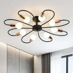 Ganeed plafonnier lustres spoutnik e27 - vintage industriel - or noir - 8 lumières - métal - 33 * 33 ... Ganeed plafonnier lustres spoutnik e27 - vintage industriel - or noir - 8 lumières - métal - 33 * 33 ...