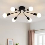 Ganeed plafonnier spoutnik moderne lustres semi - encastrés noirs rustiques à 6 lumières pour salle à ... Ganeed plafonnier spoutnik moderne lustres semi - encastrés noirs rustiques à 6 lumières pour salle à ...